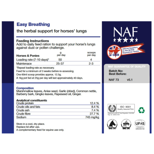 NAF toidulisand Easy Breathing hingamisteedele
