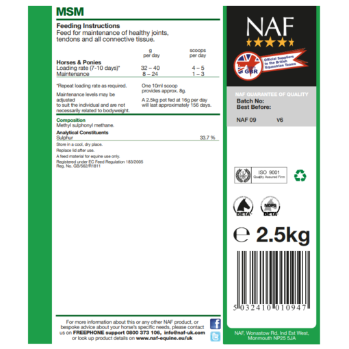 NAF toidulisand MSM Pure liigestele
