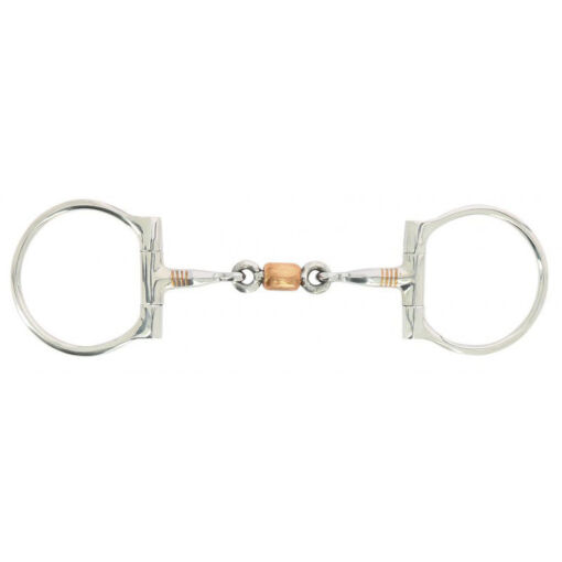 Feeling D-rõngastega ja vask rullikuga 3-osalised suulised Snaffle 11 mm1