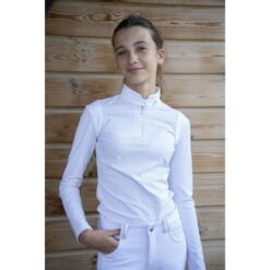 Penelope pikkade varrukatega võistluspluus Seville - Valge