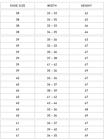 Suedwind ratsasaapad Florentina mõõdutabel