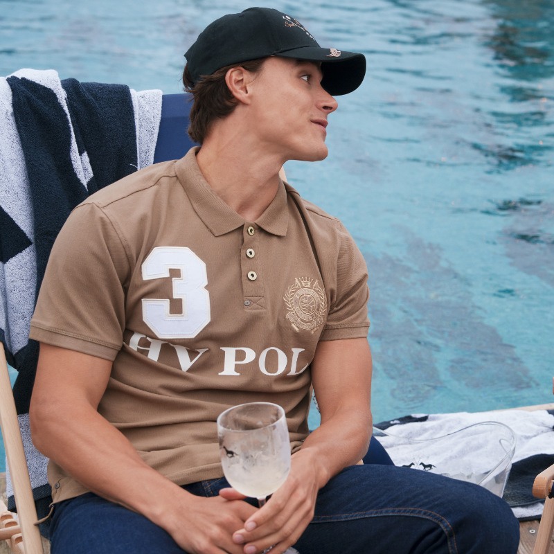 HV Polo meeste polosärk Favouritas EQ - Pruun