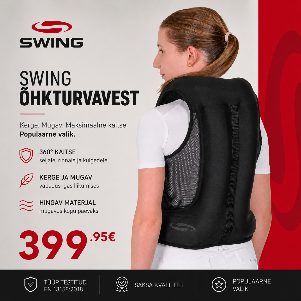 Swing banner turvavest