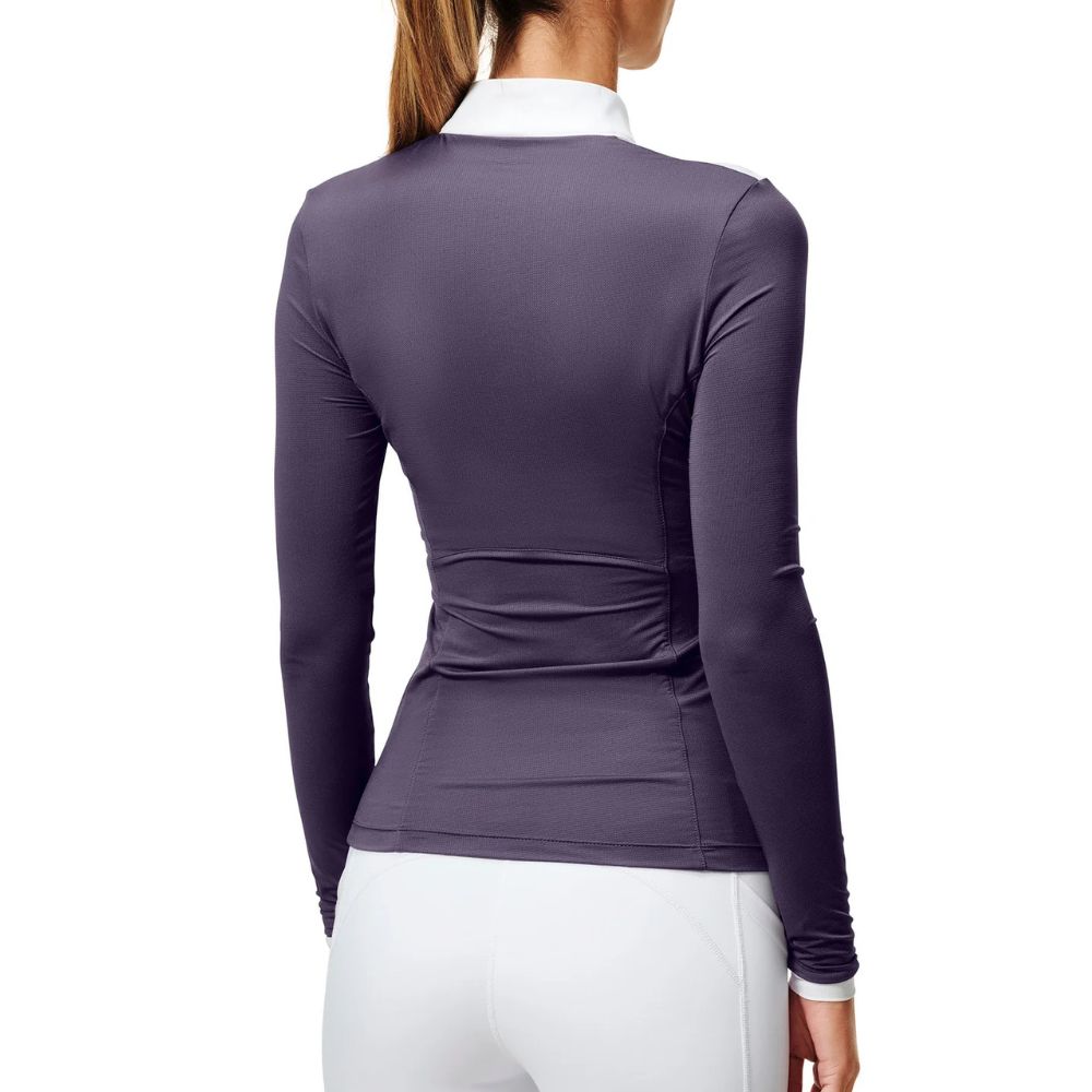 Equestrian Stockholm pikkade varrukatega võistluspluus Fine Line Dark Violet - Lilla