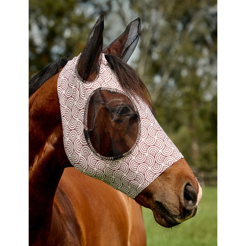 Weatherbeeta UV kaitsega putukamask Deluxe Stretch Floral - silmad, kõrvad - Valge